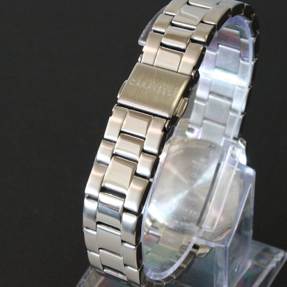 Retro Caravelle Sport Ladies Quartz Watch 154 Austrian Crystals Stainless 28mm - Picture 11 of 13